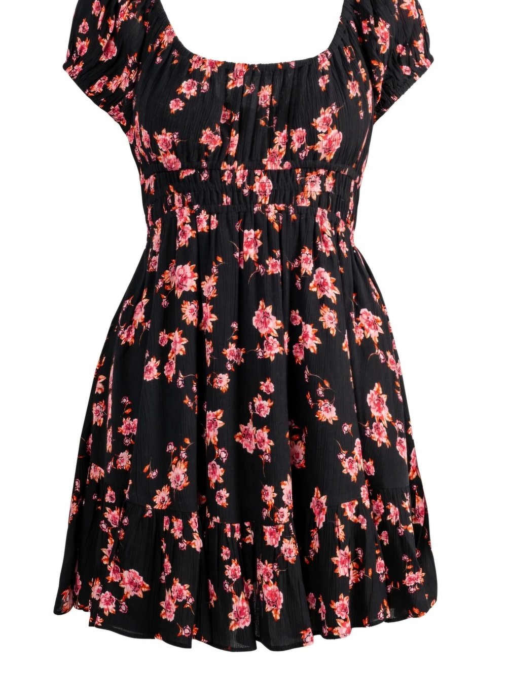 Jessica Simpson Women's Leah Ruched Mini Dress with Puff Sleeves